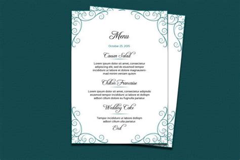 Wedding Menu Card Template Graphic By Sistecbd · Creative Fabrica