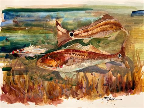 HS206 Collectors Closed Edition Print -Trolling a Streamer for Red Fish