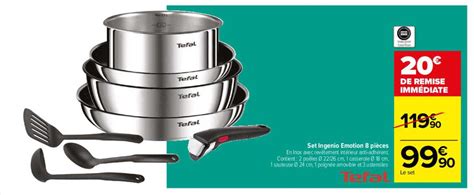 Promo Set Ingenio émotion 8 Pièces Tefal chez Carrefour - iCatalogue.fr