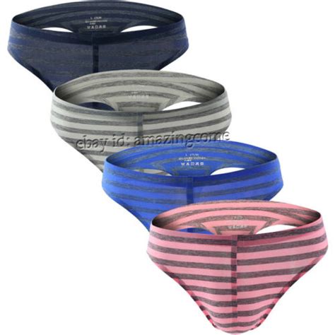 Pack Seamless Underwear Invisible Bikini No Show Ice Silk Men S Thong Panties Ebay