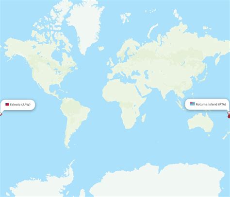 All Flight Routes From Rotuma Island To Apia RTA To APW Flight Routes