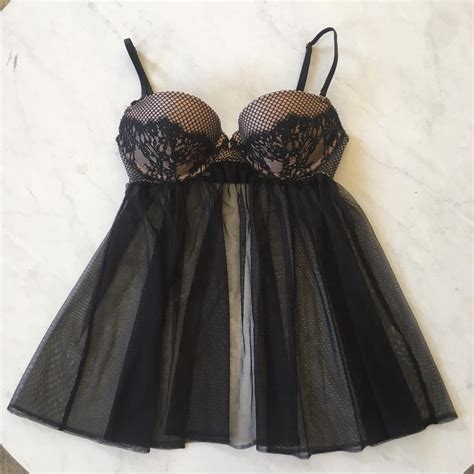 Victoria Secret Sheer Mesh Babydoll Lingerie Slip Depop