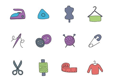 Linear Vector Tailoring Icons For Web Ui And Print Vector Round Pin