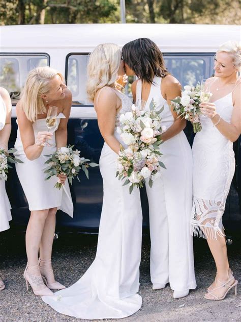 Intimate DIY Australian Wedding On The Water Lesbian Bride Lesbian