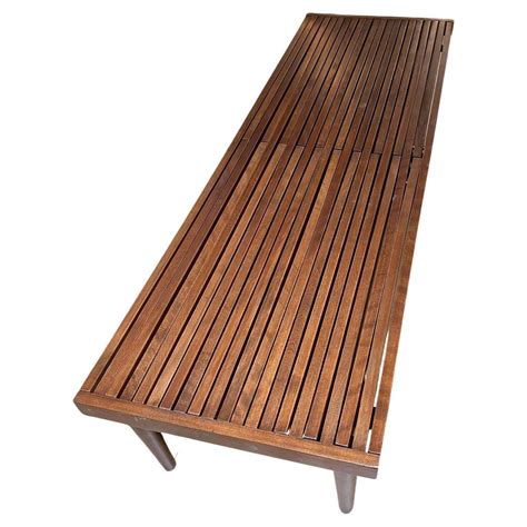 Expandable Danish Mid Century Modern Slat Bench At 1stdibs Mid Century Expandable Slat Bench