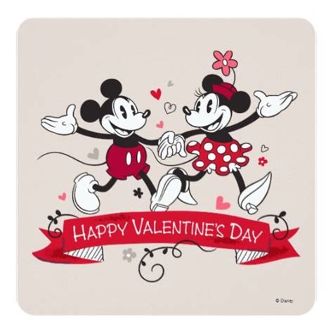 Mickey And Minnie Valentine Holiday Card Zazzle Disney Valentines