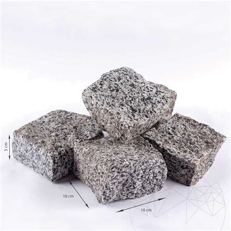 Grey Granite Splitface Cobblestone X X Cm Ton Sqm