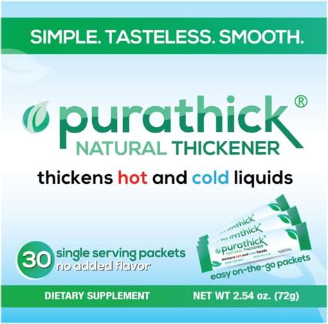 Buy Purathick Natural Thickener Box Of Individual Serving Sticks Thickens Hot And Cold