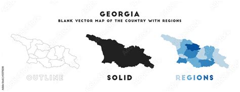 Georgia map. Borders of Georgia for your infographic. Vector country ...