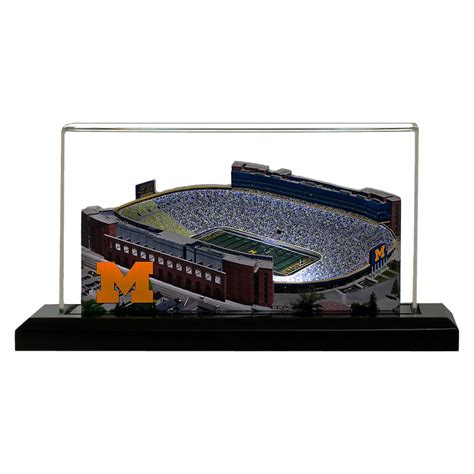 Michigan Wolverines 19" x 9" Light Up Stadium with Display Case