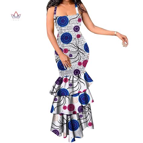 Bintarealwax Halter Dresses Bazin Riche Free Size African Clothes For