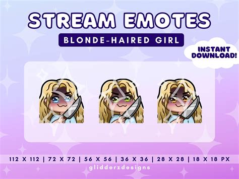 Twitch Blonde Girl Emote Chibi Girl Blonde Hair Emote Etsy