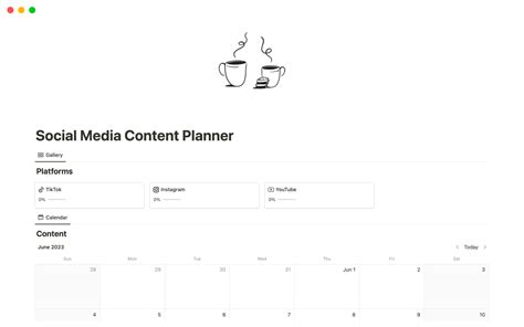 Social Media Content Planner Template Notion Marketplace