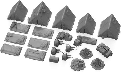 Adventure Camp Set Dnd Terrain 28mm For Dungeons And