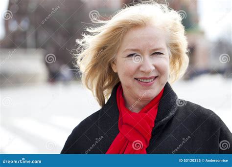 Happy Portrait Of An Elderly Blonde Woman Stock Image Image Of Close Natural