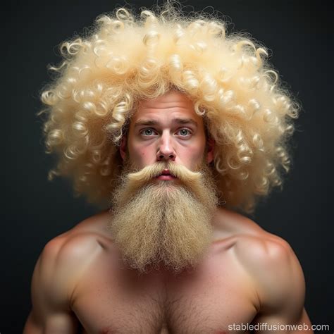 Handsome Man With Enormous Blonde Afro Stable Diffusion Online