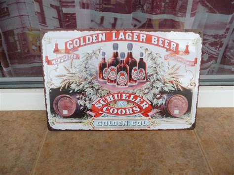 Метална табела бира Golden lager beer бирена фабрика бурета | Рекламни ...