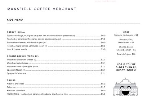 Online Menu of Mansfield Coffee Merchant Restaurant, Mansfield ...