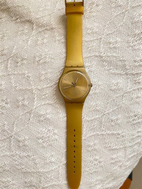 Swatch gold color, Women's Fashion, Watches & Accessories, Watches on ...
