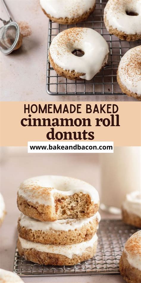 Baked Cinnamon Roll Donuts Cake Donuts Recipe Baked Donut Recipes