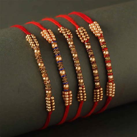 Sneh Colourful Pearl Rakhi Set