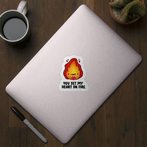 Fire Sticker Fire Heart Love Puns Calcifer