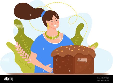 Baking Bread Concept With Assortment Symbols Flat Vector Illustration