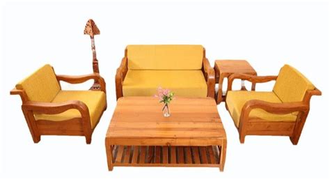 4 Seater Teak Wood Brown Wooden Cushion Sofa Set At Rs 45000 Set In