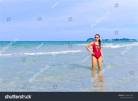 Woman Sexy Bikini Red On Beach Stock Photo Shutterstock
