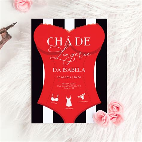 Convite Digital Chá de Lingerie Elo7 Produtos Especiais