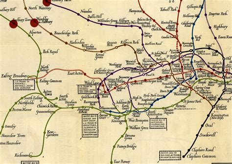 London Underground Map Vintage London Map 1923 Leslie - Etsy