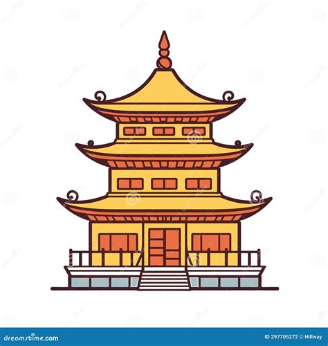 Buddhist Temple Monastery Buddhism Symbol Pagoda House Vector