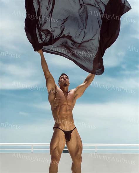 Male Model Print Muscular Handsome Beefcake Shirtless Hunk Hot Man Beach N Eur Picclick Fr