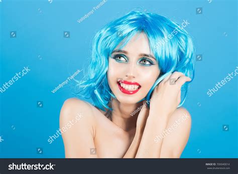 Fashion Model Naked Body Red Lips Stock Photo Shutterstock