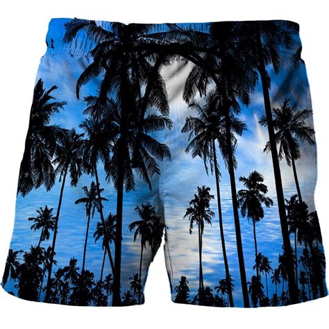 Summer Beach Coconut Palm Tree 3D Printed Man Swimsuit Men S Floral Gay Shorts Landscape Board