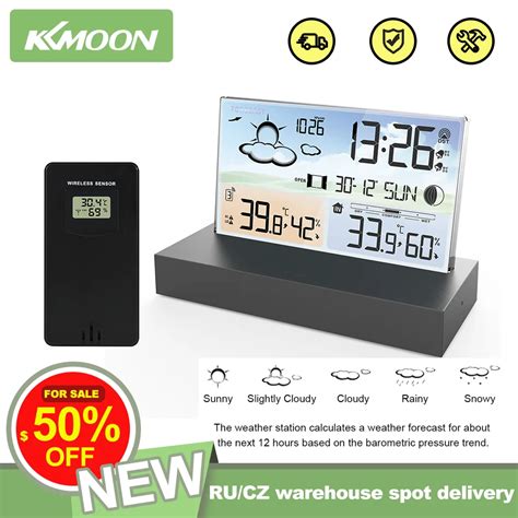 Digital-Transparent-Weather-Station-Glass-Colour-Screen-Thermometer ...