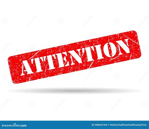 Attention Stamp Symbol Shadow, Label Sticker Sign Button, Text Banner ...