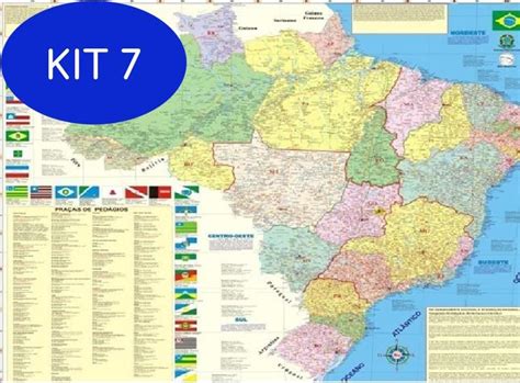 Mapa Do Brasil Comprar - Kit 7 Mapa do Brasil Atualizado - - Multimapas - Quadro Decorativo ...