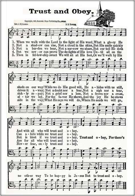 Trust and Obey | Hymns lyrics, Hymn music, Gospel song lyrics