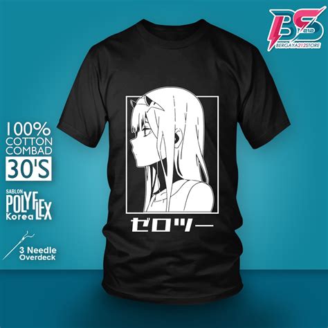 Jual COD Baju Kaos Distro ZERO TWO DARLING IN THE FRANXX Cotton