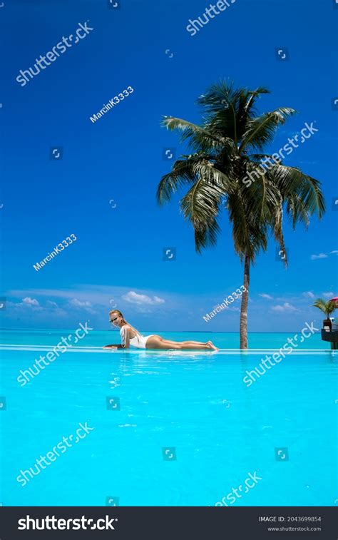 Elegant Sexy Woman White Bikini On Stock Photo 2043699854 Shutterstock