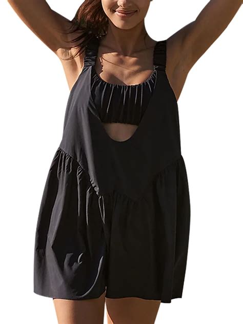 Lamuusaa Women's Tennis Dress Cutout Loose Athletic Dresses with Built