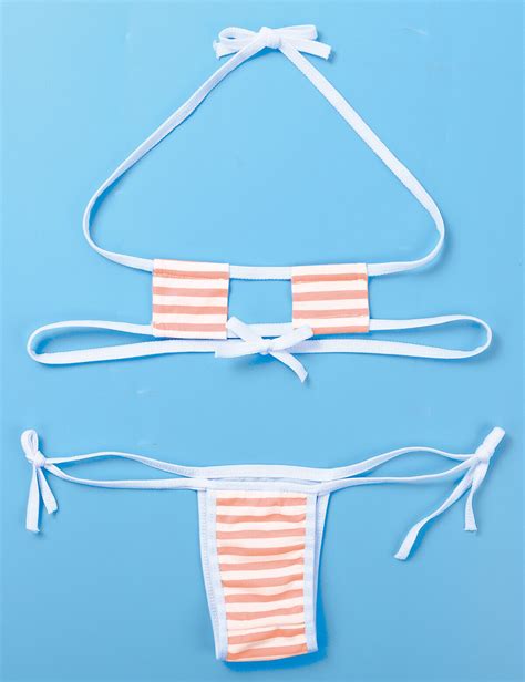 Damen Kawaii Mini Bikini Set Micro BH Oberteil Mit String Tanga Bademode Dessous EBay