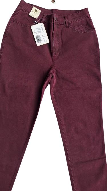 LAFEI NIER SPODNIE DAMSKIE-AH bordowe | Hyper Jeans