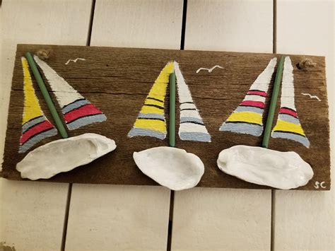 Wood Sailboat Wall Art Sailboat Nautical Artwork Original Boat
