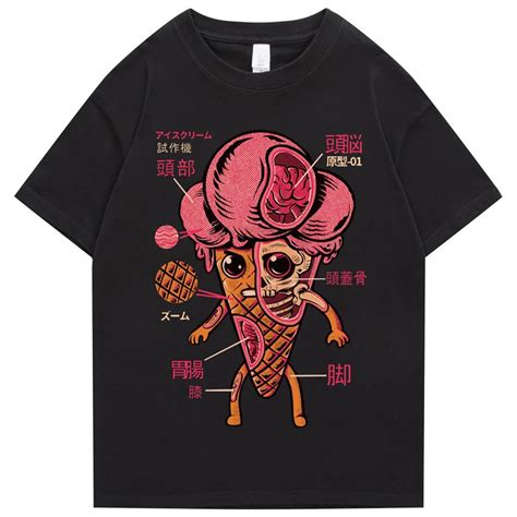 Camiseta De Hip Hop Para Hombre Camisa Divertida De Monstruo Helado