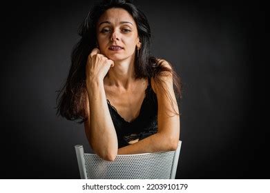 Full Body Photo Cute Seductive Brunette Stock Photo 2203910179 Shutterstock