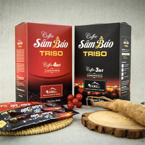 Cà phê Sâm Báo Triso Cà phê sữa, Cà phê đen hòa tan – Hộp 20 gói ...