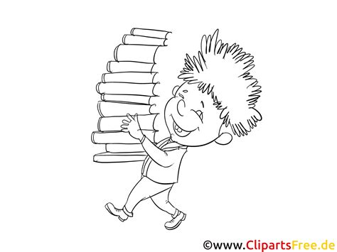 Ausmalbilder zum Ausdrucken Kind mit Büchern
