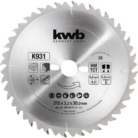 Kwb 593144 Lame De Scie Circulaire 315 X 30 Mm 1 Pc S Leroy Merlin